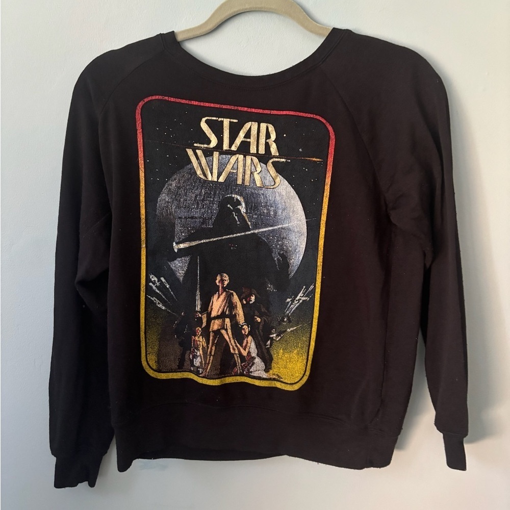Vtg 80s Star Wars darth vader sweater S black nostalgia comic nerd space action